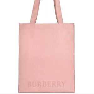 BURBERRY “HER” PINK CANVASS TOTE BAG WITH DOUBLE HANDLES NEW IN BAG
